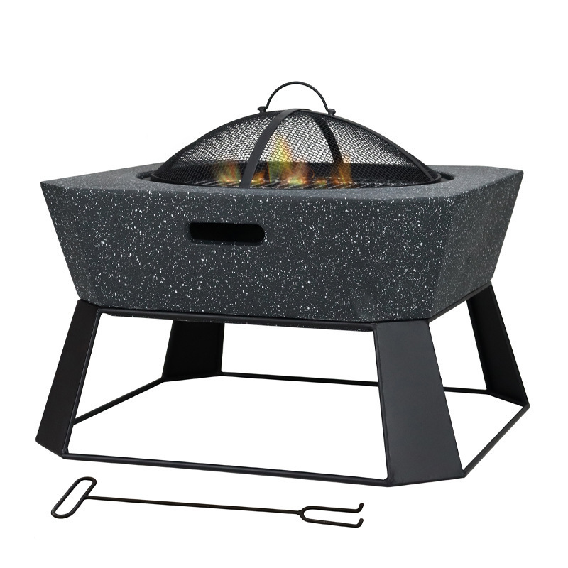 Square Table Top Fire Pit Bowl  Outdoor Grill Smokeless Fire Pits  Barbeque Grill  Small Fire Pit