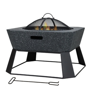 Square Table Top Fire Pit Bowl  Outdoor Grill Smokeless Fire Pits  Barbeque Grill  Small Fire Pit