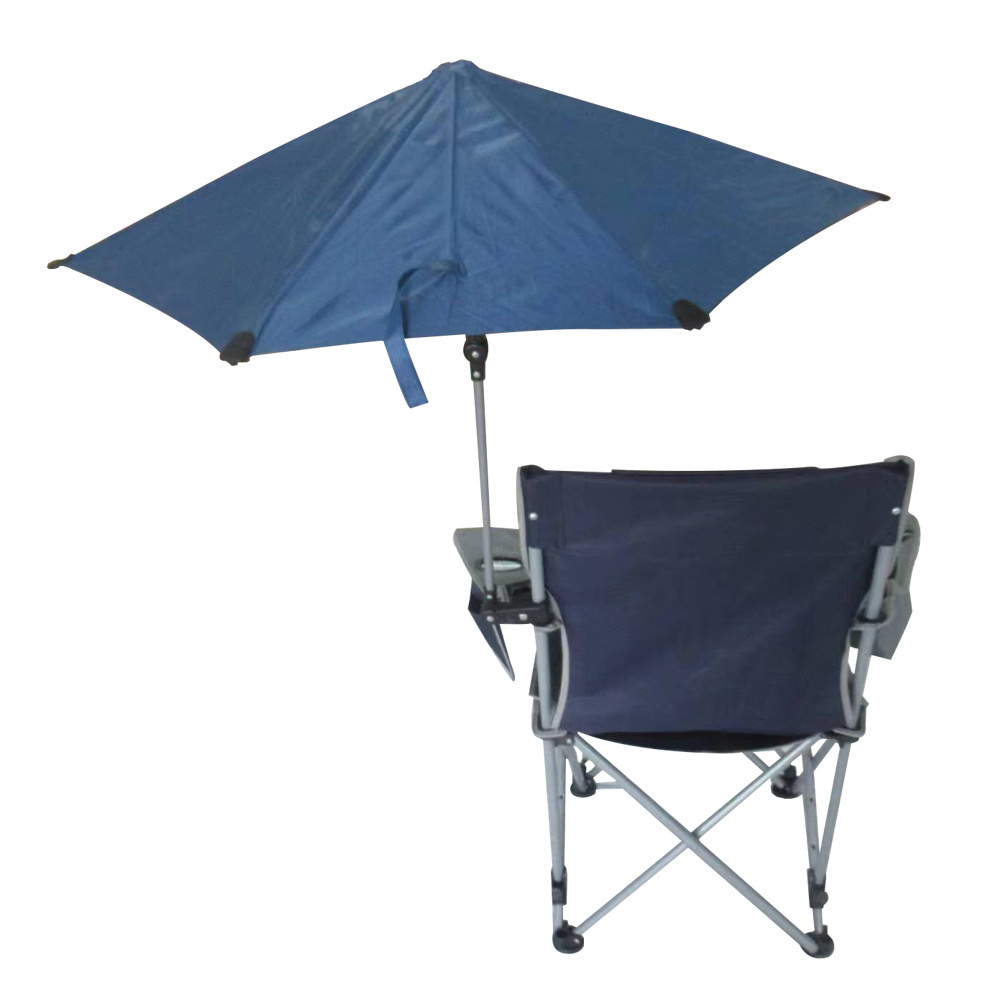 Traveling Foldable  Beach Chair Sun Shade Cup Holder Leisure Beach Umbrella Portable Folding Camping Chairs With Footrest