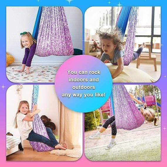 Sensory Swing Indoor or Outdoor - Heavy-Duty Ceiling Hardware Included Therapy Swing for for Kids and Adults Up to 220 Lbs