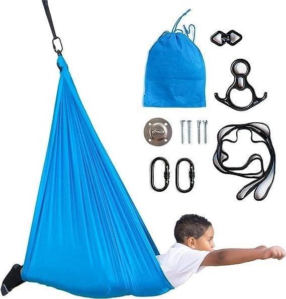 Amazon Sensory Therapy Swing For Kids Indoor 360 Swivel Hanger Hardware Double-Layer Hammock To Play