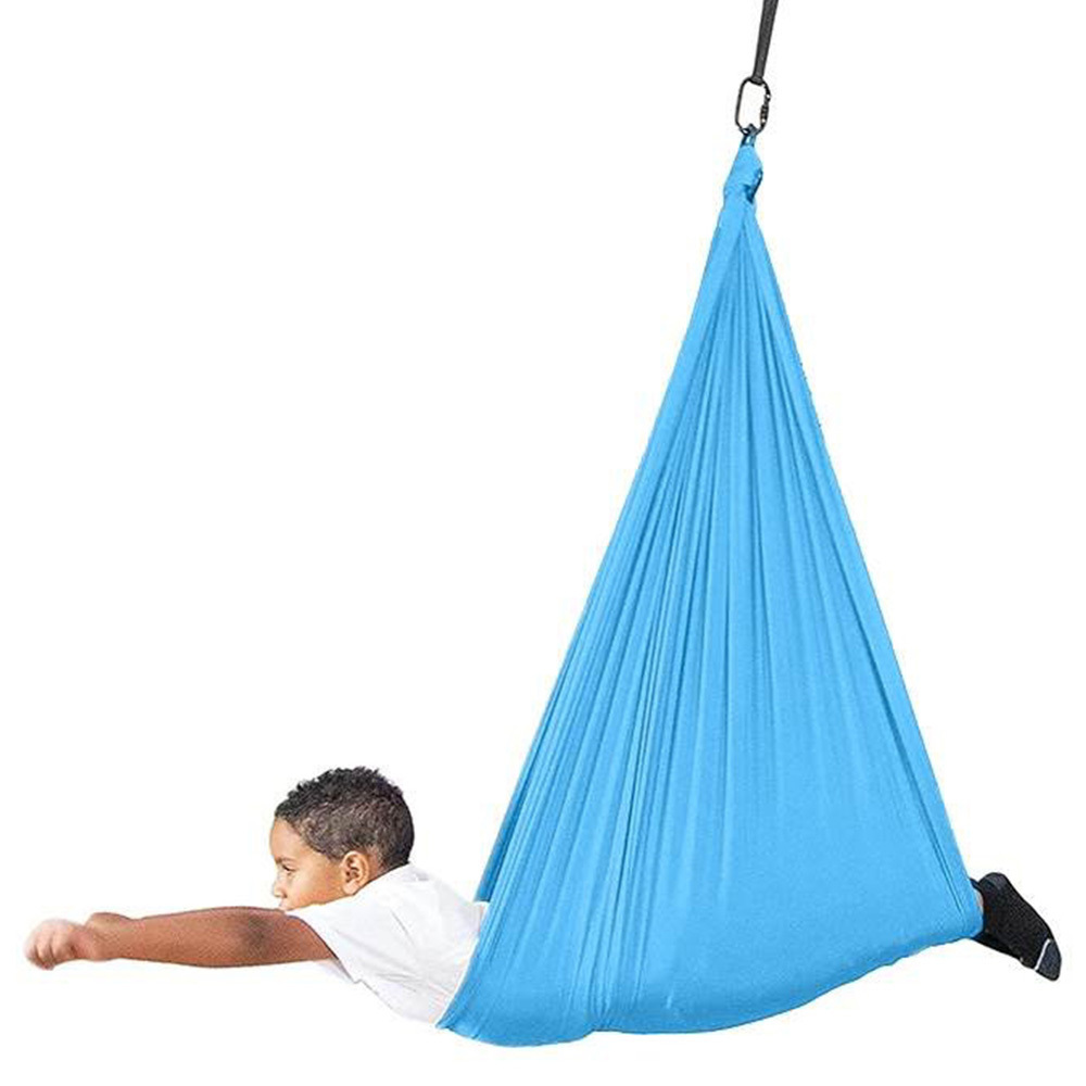 amazon hot best seller children sensory therapy swing for kids elastic hanging hammock indoor nylon single double layers outdoor