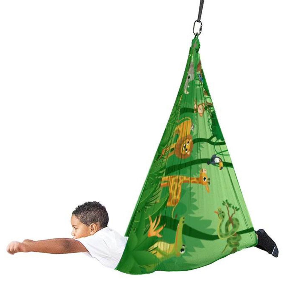 amazon hot best seller children sensory therapy swing for kids elastic hanging hammock indoor nylon single double layers outdoor