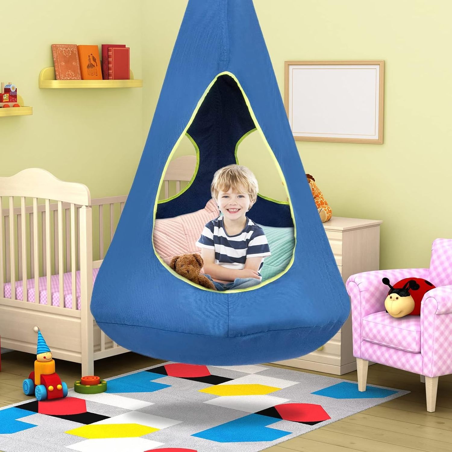 Kids Pod Nest Swing Seat Child Sensory Therapy Swing Indoor Outdoor Detachable Play Tent Hanging Hammock Chair for children