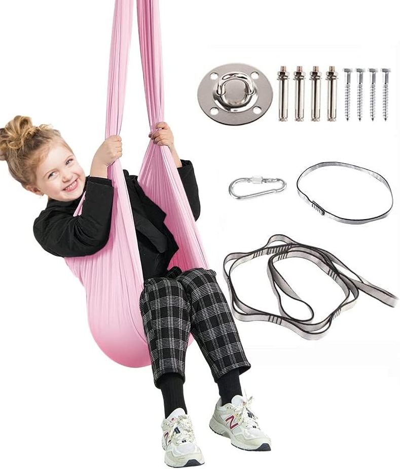 Children's Double Layer Sensory Swing  - Heavy-Duty Ceiling Hardware Included Therapy Swing for for Kids and Adults Up to 220 Lb