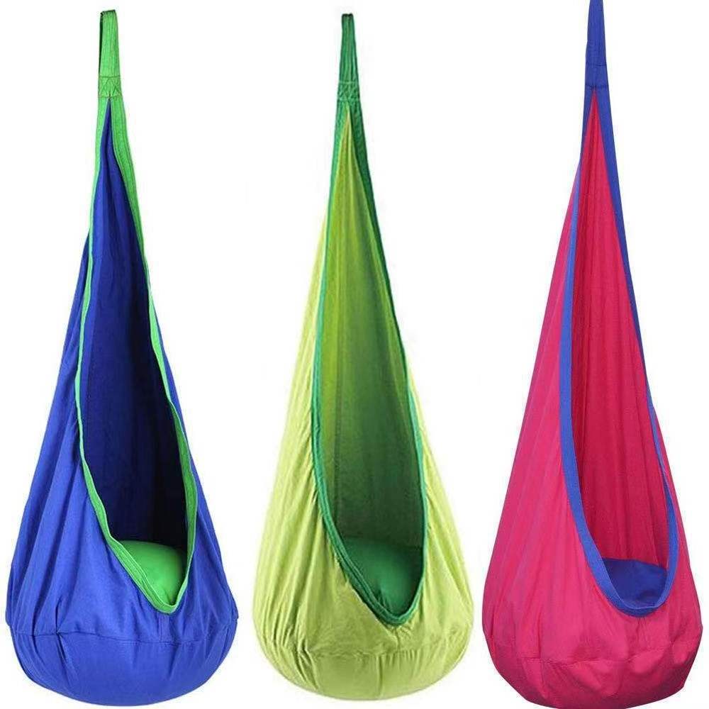 CPSC Nylon Pod Sensory Therapy Swing Seat Hanging Hammock Chair For Kids With Stainless Steel U Hook ASTM F963