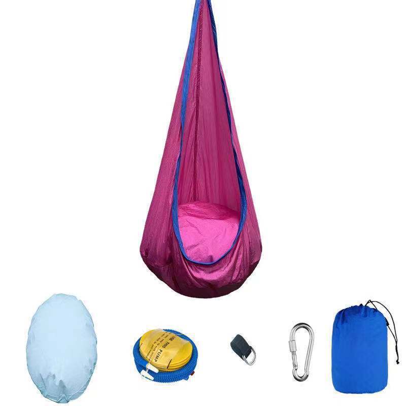 CPSC Nylon Pod Sensory Therapy Swing Seat Hanging Hammock Chair For Kids With Stainless Steel U Hook ASTM F963