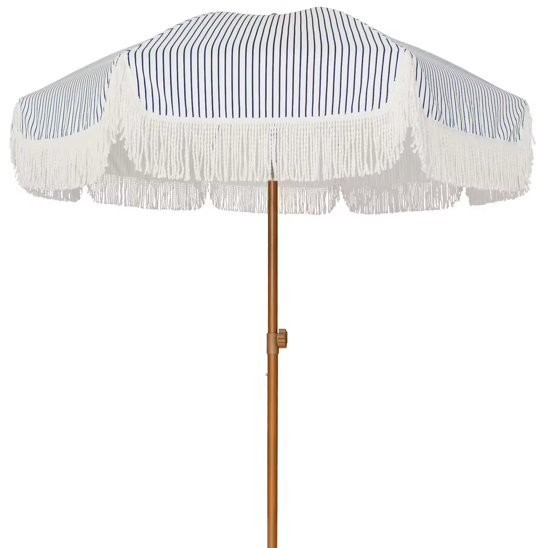 Outdoor Luxury Fringed Sea Beach Parasol Premium Uv Protection Boho Cotton Tassel Beach Umbrella