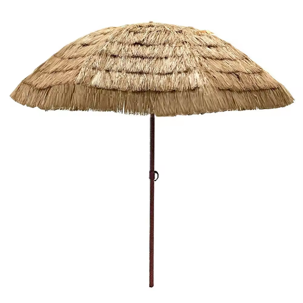 Wholesale 220cm Parasol Pool Waterproof Fabricated Palm Leaf Straw Umbrella Thatch Roofing Beach Umbrella