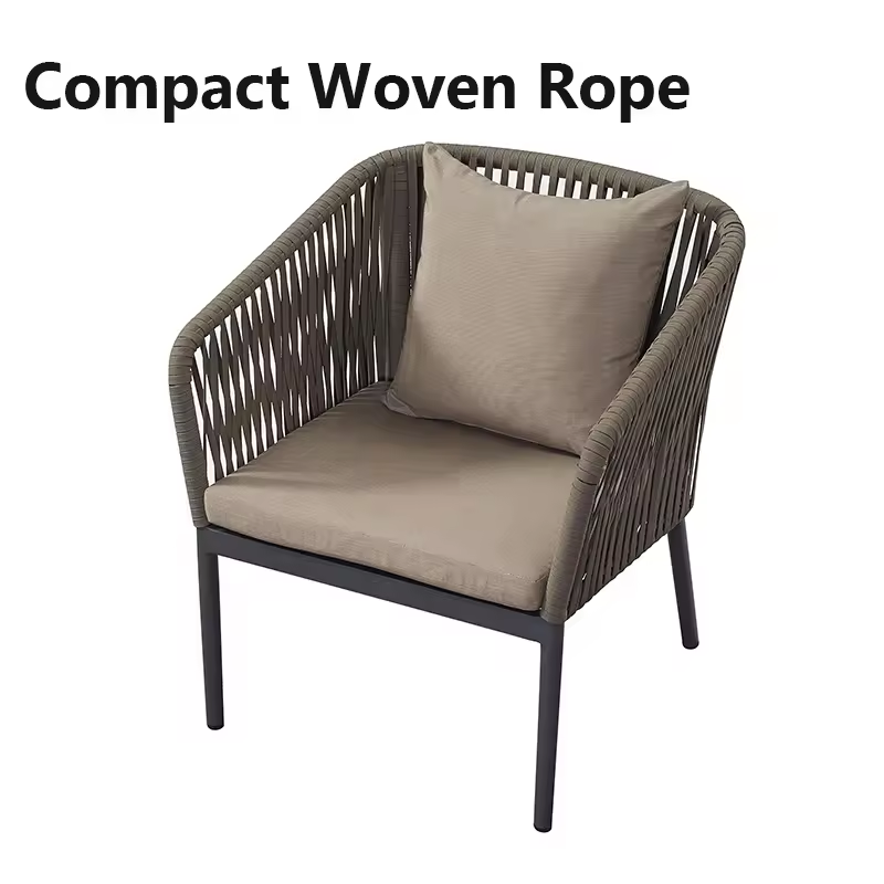 Luxury Aluminum Rope Patio Garden Set 4 Pieces Outdoor Furniture Leisure Lounge Waterproof Garden Sofa Stack package