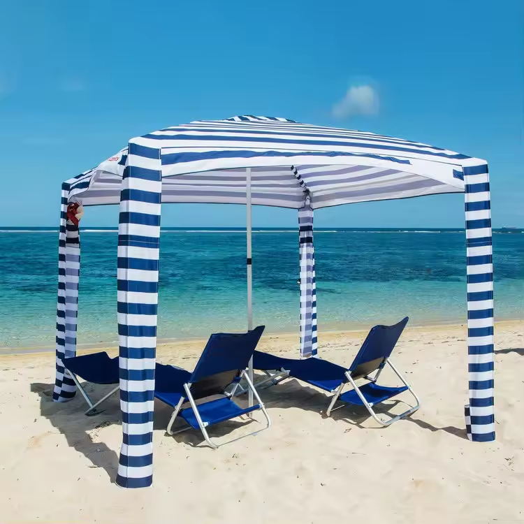 180G Polyester Beach Umbrella Outdoor Uv50+ Beach Tent Sun Shelter Pop Up Outdoor Cool Beach Umbrella Cabana