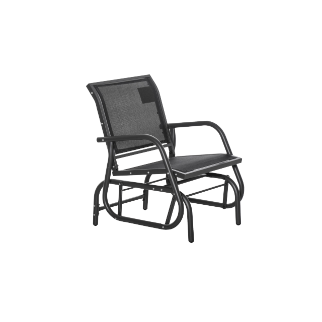 luxury outdoor steel single glider chair rocking garden chair coffee dining leisure home patio garden furniture