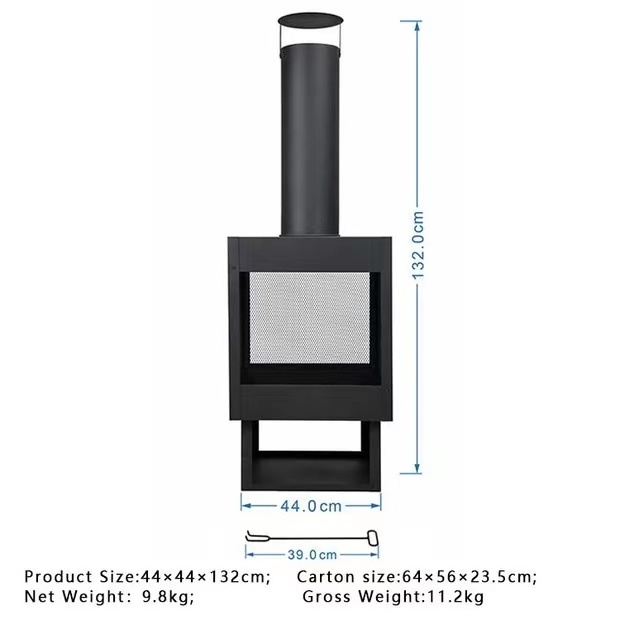 Outdoor steel heating stove garden courtyard furnace with chimney