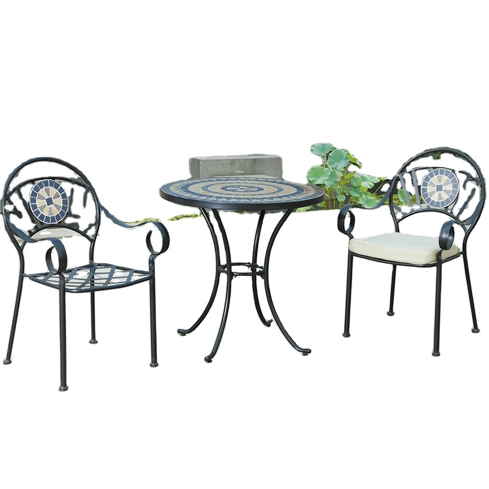 Limited time discount Garden Furniture 3-piece Bistro Set KD Mosaic Table Chairs