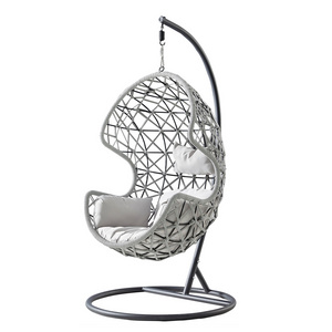 high quality patio PE rattan hanging basket egg chair swing PE wicker hanging swing with stand garden sets outdoor furniture