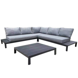 metal aluminum 4 pcs seating group luxury garden furniture outdoor furniture sectional set sofa garden set with cushion KD