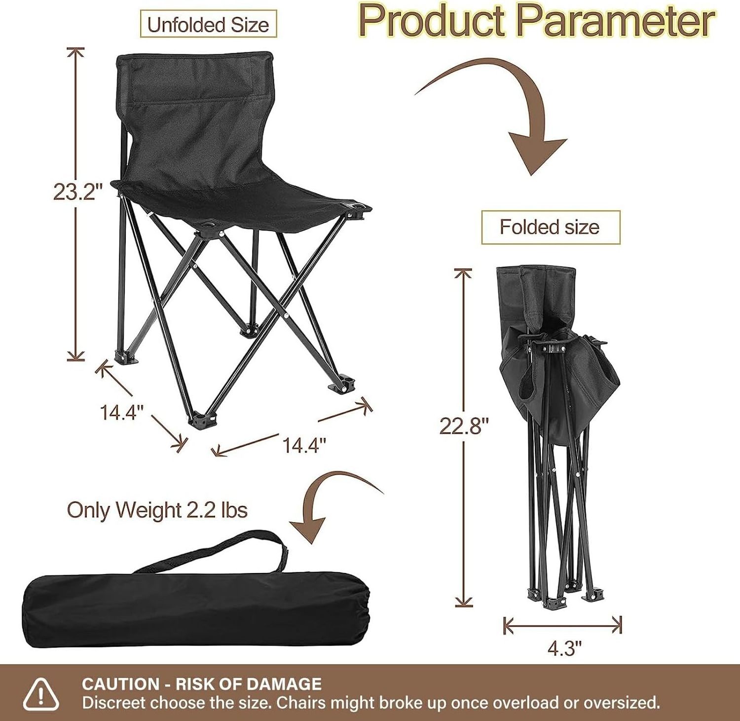 foldable camping chairs with Cupholder for Sporting Events portable folding chair cup holder outdoor seater zipper bag