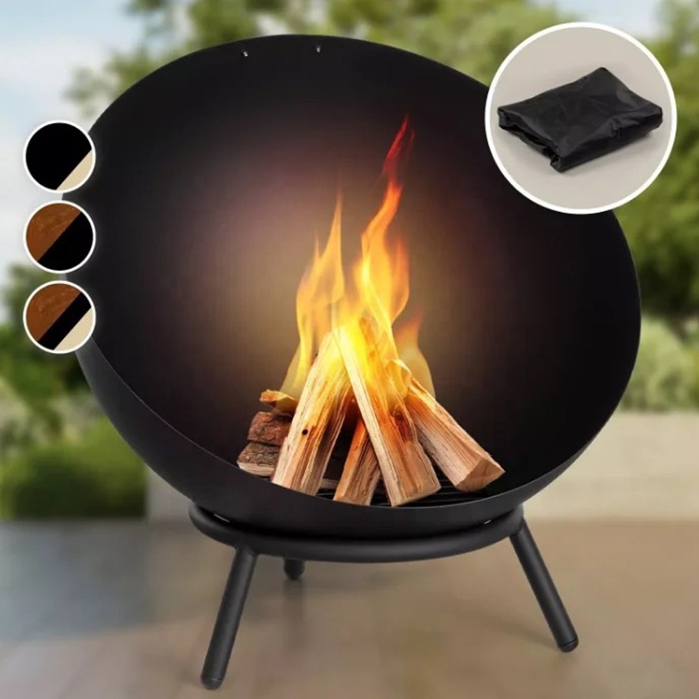 Outdoor Steel Blazing Sphere Wood Burning Patio Heater Garden Fire Pit Open Side Fire Pit Ball for Camping or Backyard