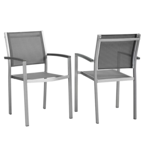 2 Sets stacking garden chair Outdoor Garden furniture aluminum frame Leisure Patio comfortable sling back