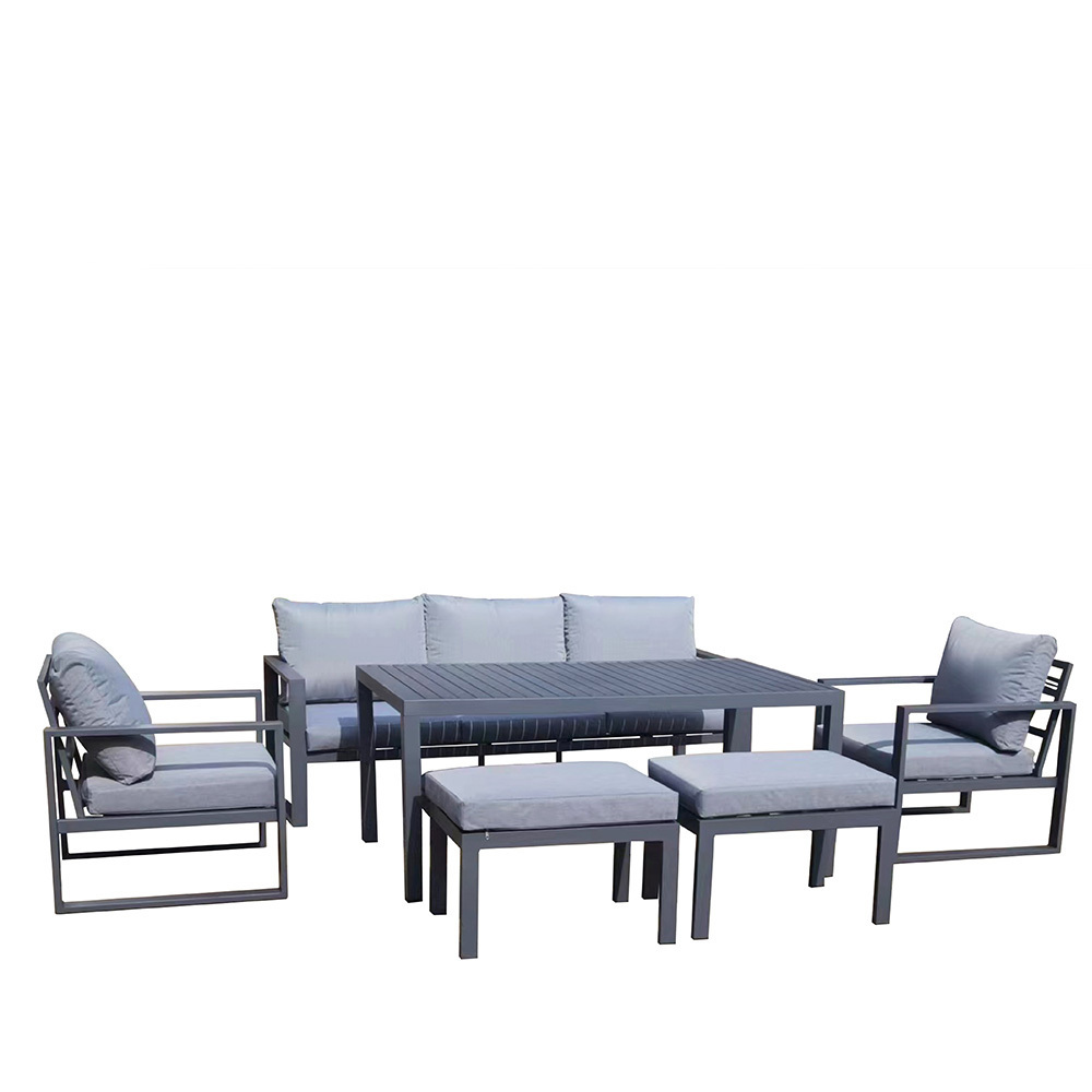 luxury outdooraluminum 3pcs rope bistro set for hotel leisure home  dining coffee table and chairs garden patio furniture