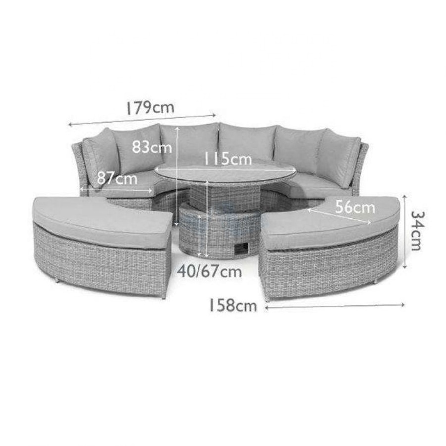 Luxury Garden Outdoor Round Shape PE Wicker Poly Rattan Furniture Occasional Leisure Sectional Sofa Set