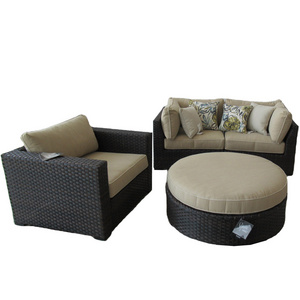 Luxury rattan section set outdoor furniture garden sets patio wicker conversation set chair loveseat and coffee table