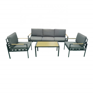 Safari Royal Garden Outdoor PS slat poly wood alum conversation sofa set