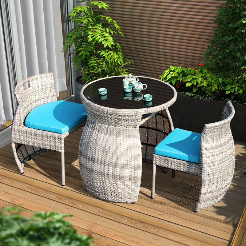 Balcony small table and chair combination net red simple creative leisure three-piece set Teng bang outdoor patio rattan chair