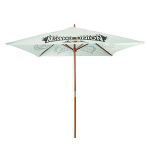 Outdoor Garden 2X2M Square Wood Umbrella  Hand Handle  Beach Umbrellas parasol umbrellas outdoor Wooden Frame And  Fabric Canvas