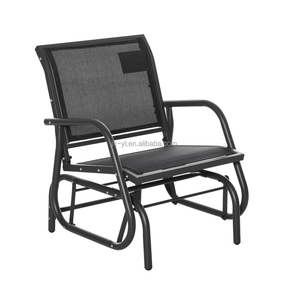 luxury outdoor steel single glider chair rocking garden chair coffee dining leisure home patio garden furniture