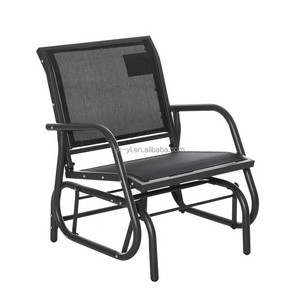 luxury outdoor steel single glider chair rocking garden chair coffee dining leisure home patio garden furniture