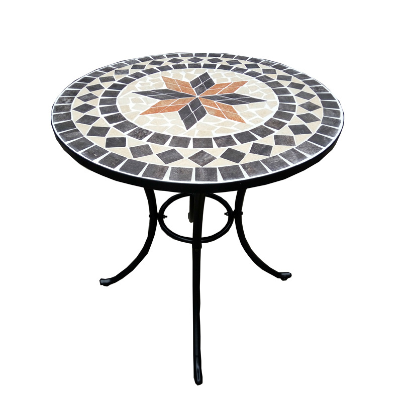 Dia 60cm metal round mosaic top outdoor and indoor garden side table