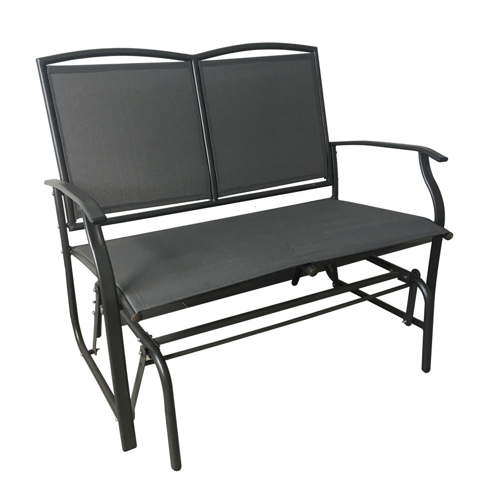 Single Seat Outdoor Rocking Glider Bench Patio Double Swing Rocking Chair w/Power Coated Steel Frame for Backyard Garden