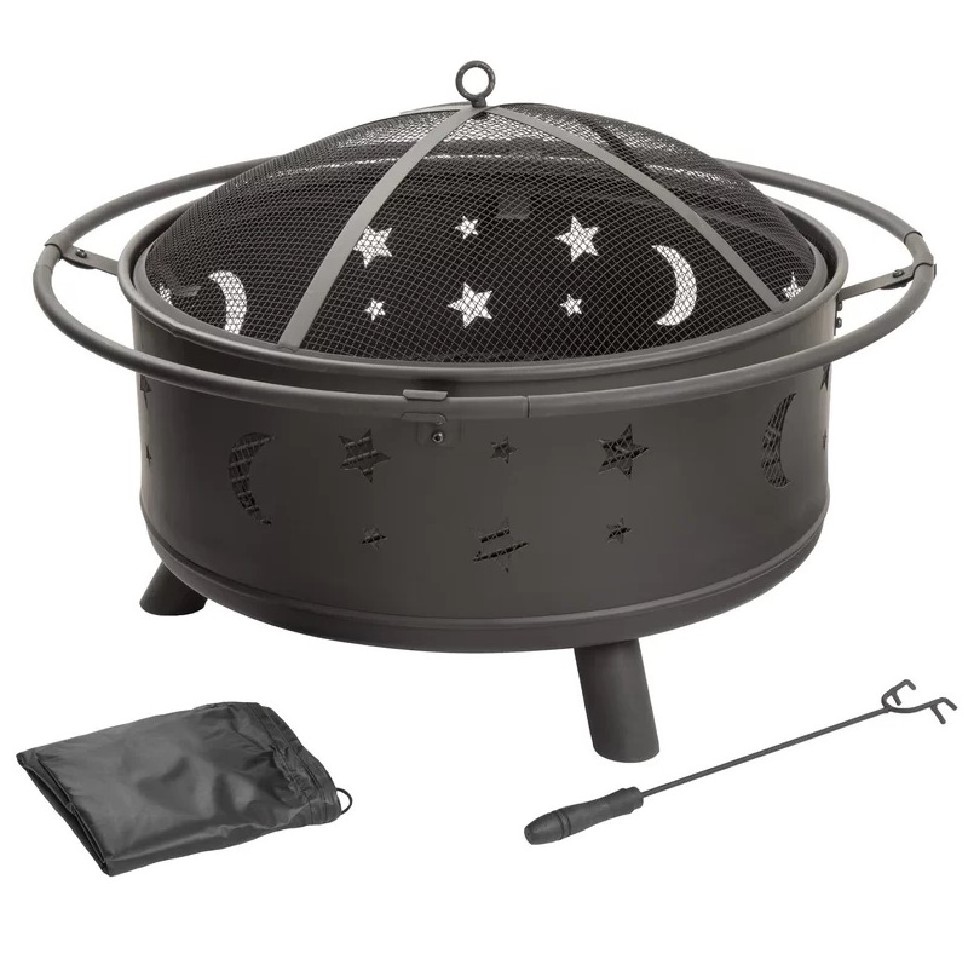 KD Large Outdoor Round  Camping Fire Pit Outdoor Easy Clean  Heater Fire Pit   New Design Hot Selling Wood Burning Bbq Grill