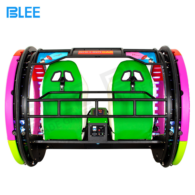 Amusement Park Ride Swing 360 Rolling Car Simulator For Adult Fun 360 Degree Rotation Happy Rolling Car With Led Light