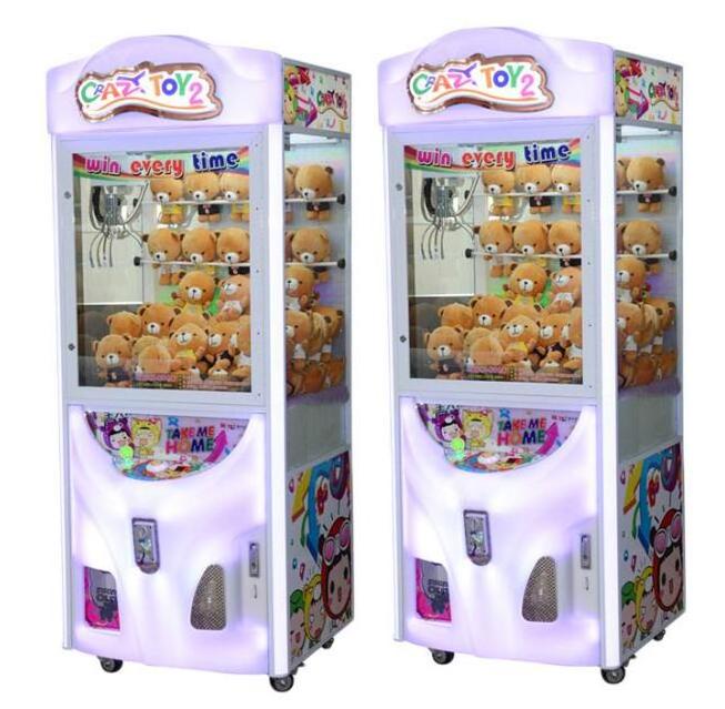 Personalized Gift Crane Claw Arcade Machine Crazy Toy 2 Coin Operated Toy Crane Claw Machine With Dollar Bill Acceptor