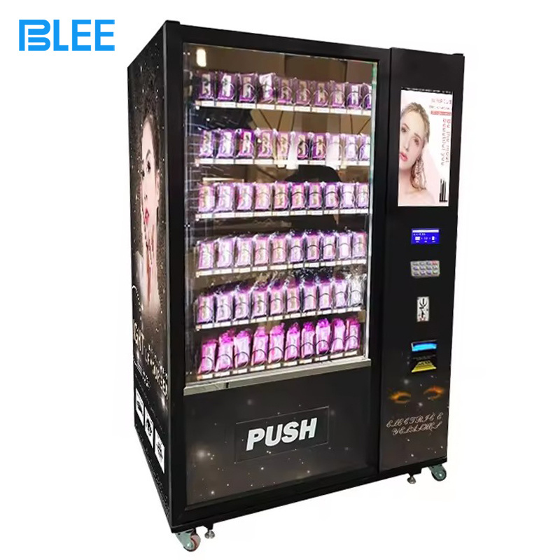 Popular touch screen hair lash beauty products vending machine cosmetics combo vending machine with card reader