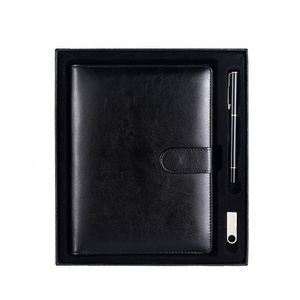 Private Label Journals And Planners PU Leather Refillable Notebook Gift Set Business Office 6 Ring Binder Planner With Pen