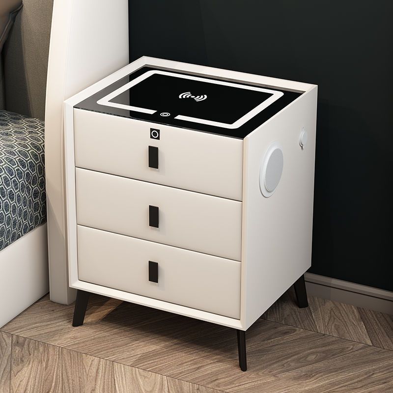 High quality multifunctional bedside table bedroom storage cabinet smart bedside cabinet with lamp