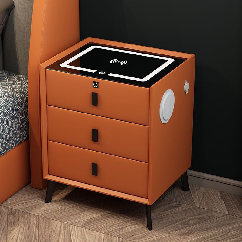 High quality multifunctional bedside table bedroom storage cabinet smart bedside cabinet with lamp