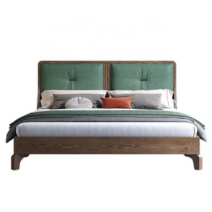 Premium Modern Upholstered King Bed Wooden Frame Queen Bed with Soft Headboard for Bedroom