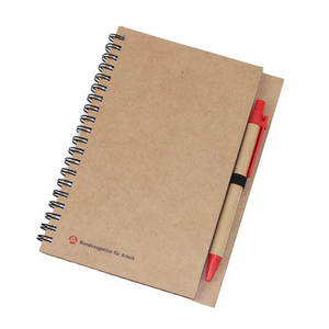 Double Metal Spiral ECO Book Coil Notebook With Pen Recyclable Elastic Band Notebooks Journal For Promotion Gift