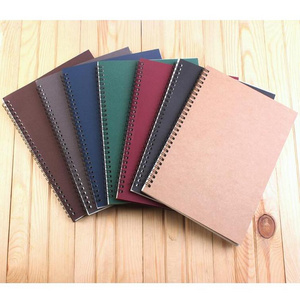 All Size Pure Color Kraft Paper Spiral Coil Notebook Cheap Custom Diary Planner Sketch Book Printing With Logo