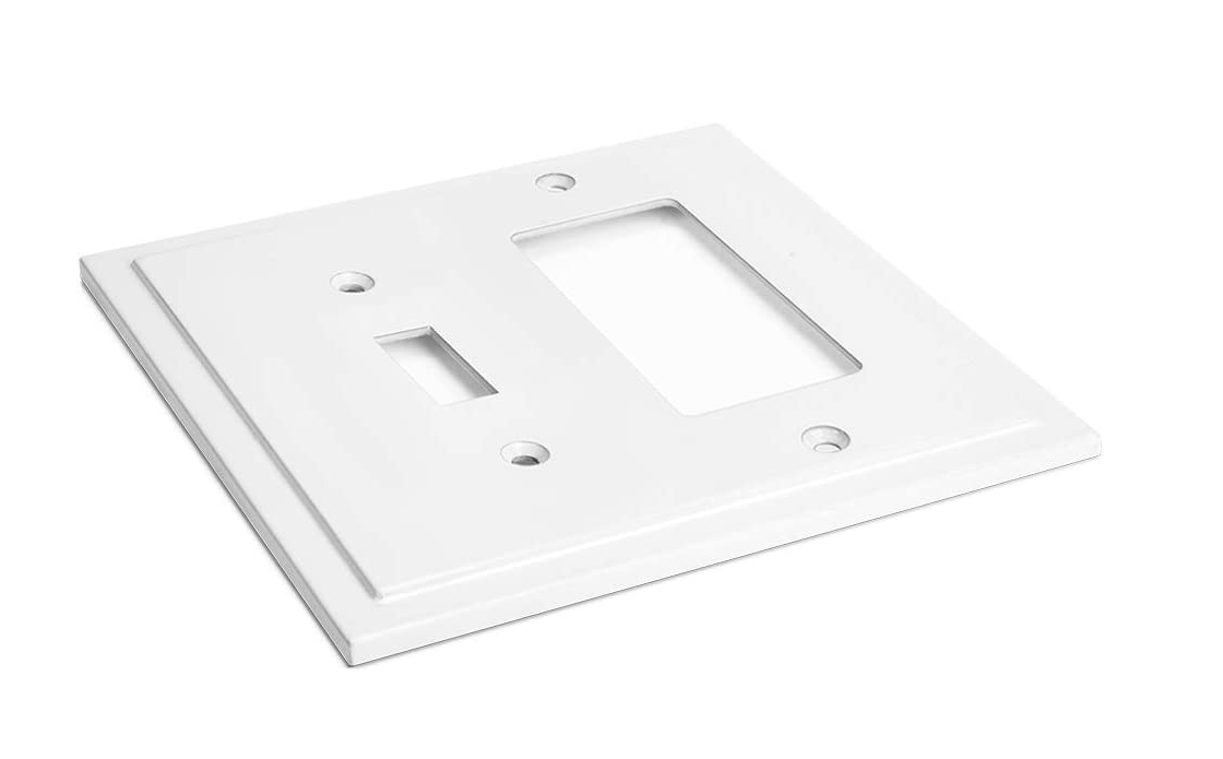 Square 2 Gang 1 Toggle GFCI Switch Cover Include 4 Screws Combination Wall Plate Decorative Outlet Cover