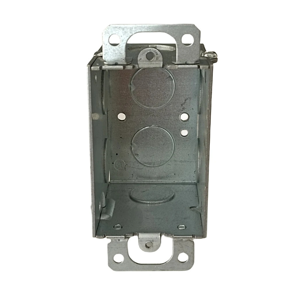 3In*2In Galvanized Steel Gangable Switch Box With Plaster Ears 2-1/2 Deep Welded Electrical Metal Box Silver