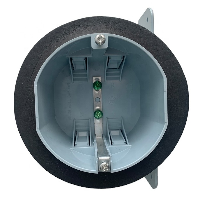 Non Metallic Octagon Ceiling Electric Box with Gasket Vapor Proof Plastic Flush Bracket Gray Outlet Box cETL Listed