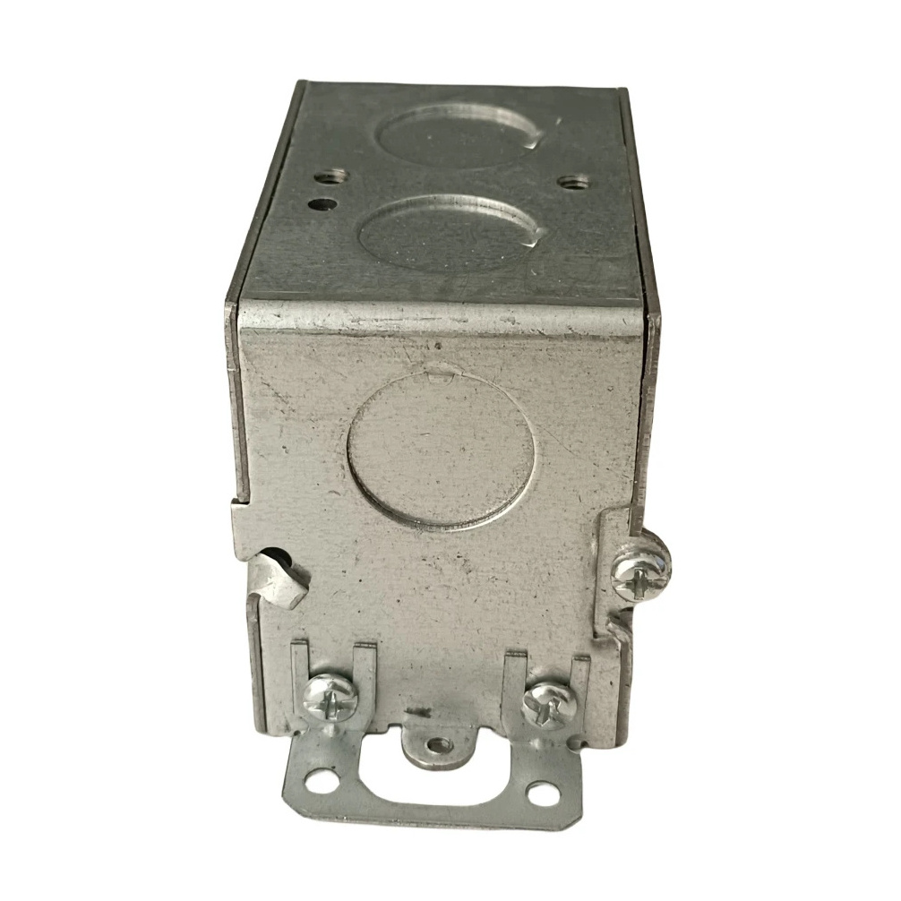 3In*2In Galvanized Steel Gangable Switch Box With Plaster Ears 2-1/2 Deep Welded Electrical Metal Box Silver