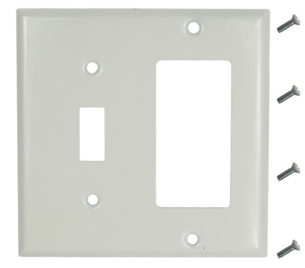 Square 2 Gang 1 Toggle GFCI Switch Cover Include 4 Screws Combination Wall Plate Decorative Outlet Cover