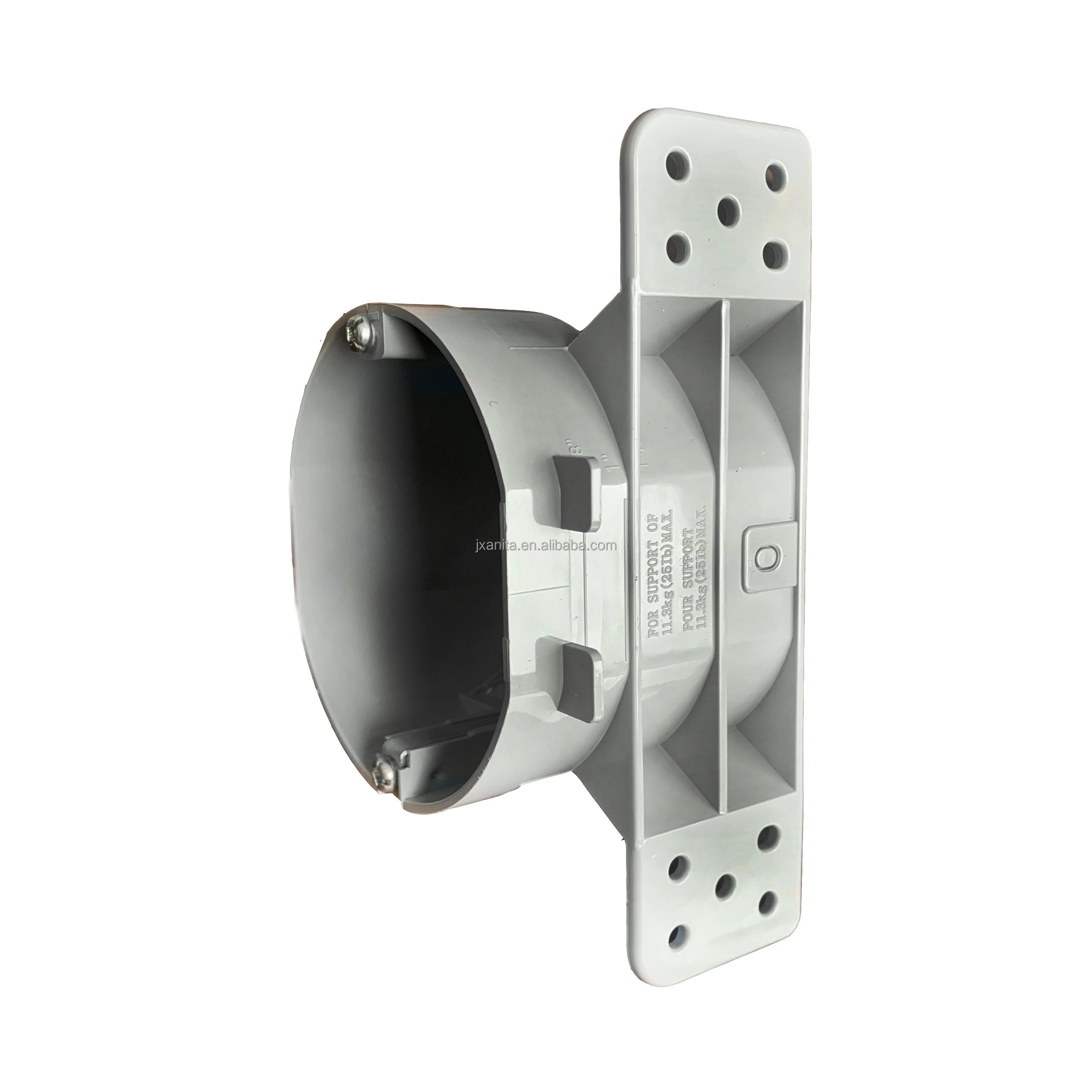 Non Metallic Octagon Ceiling Electric Box with Gasket Vapor Proof Plastic Flush Bracket Gray Outlet Box cETL Listed