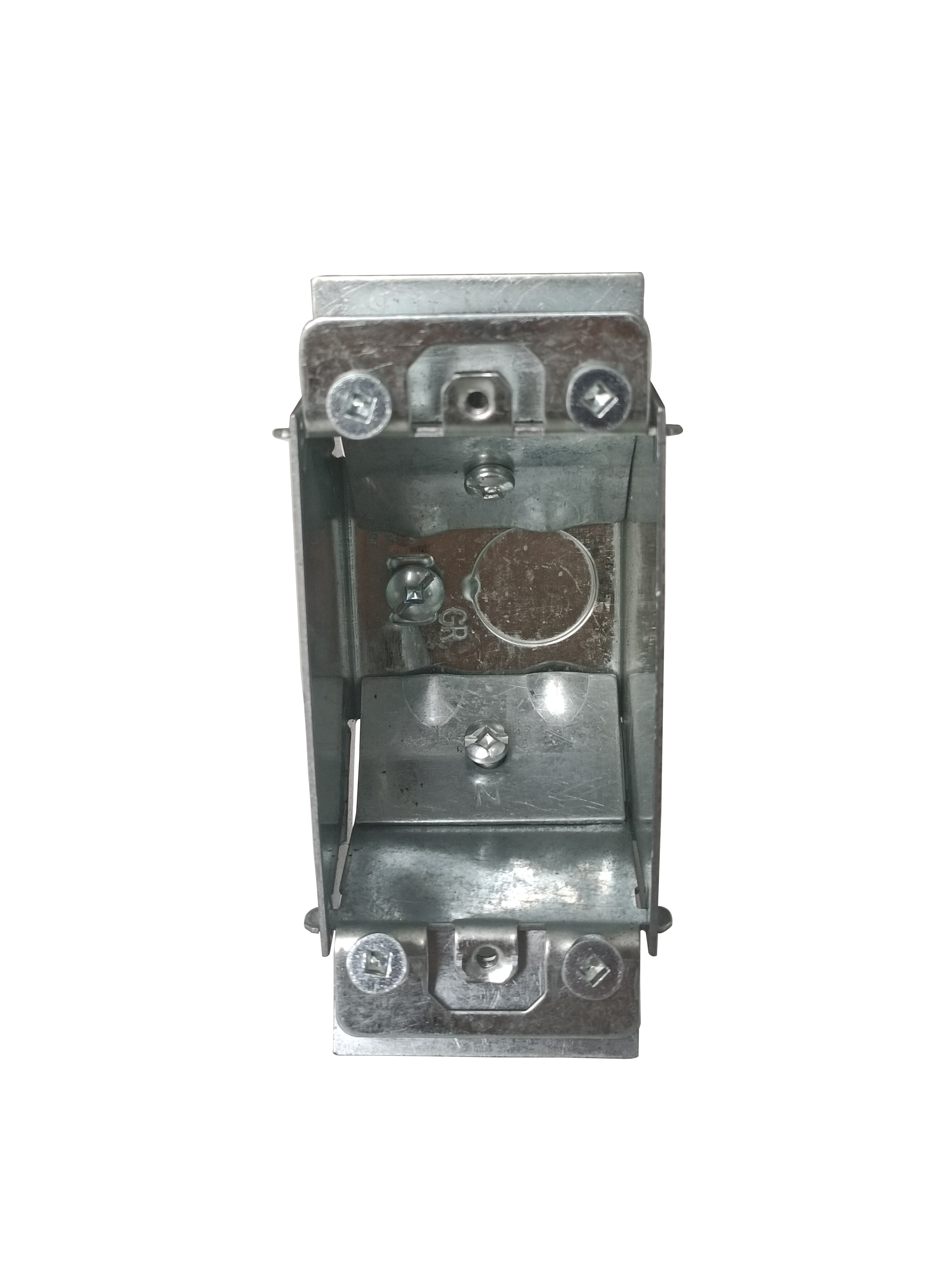 1 Gang Galvanized Steel 3*2 In Device Box With Flush Ears For Construction 2-1/4